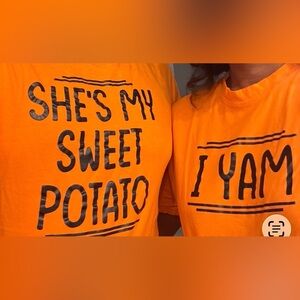 She’s my Sweet Potato & I Yam-Funny Orange Graphic T-Shirts
EUC, Size Lg&Med (2)